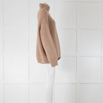 Anine Bing Sydney Ribbed Turtleneck Beige Jumper