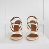 Malone Souliers Cream Satin Strappy Heeled Sandals