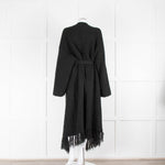 DAY Birger et Mikkelson Black Wool Fringed Long Cardigan