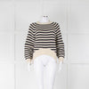 Alexander McQueen Cream and Navy Stripe Zip Detail Jumper