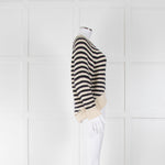 Alexander McQueen Cream and Navy Stripe Zip Detail Jumper