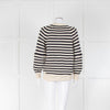 Alexander McQueen Cream and Navy Stripe Zip Detail Jumper