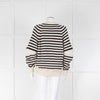 Alexander McQueen Cream and Navy Stripe Zip Detail Jumper