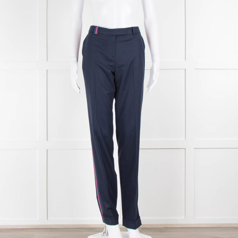 Matthew Williamson Navy Blue Side Stripe Trousers