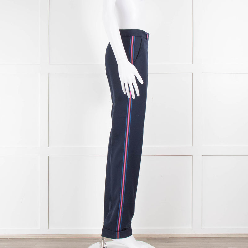 Matthew Williamson Navy Blue Side Stripe Trousers