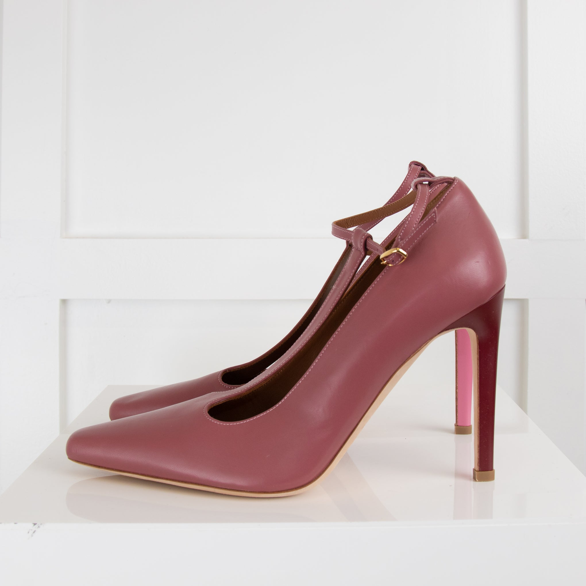 Malone Souliers Pink Two Tone T-Bar Heeled Shoes