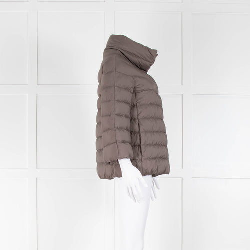 Herno Taupe Short Puffer Jacket