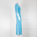 Rixo Pale Blue Velvet V Front Dress