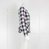 Carolina Herrera Navy & White Check Jacket with Peplum