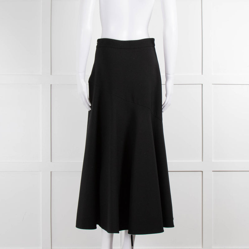 Temperley Black Mercury Plain Ruffle Skirt