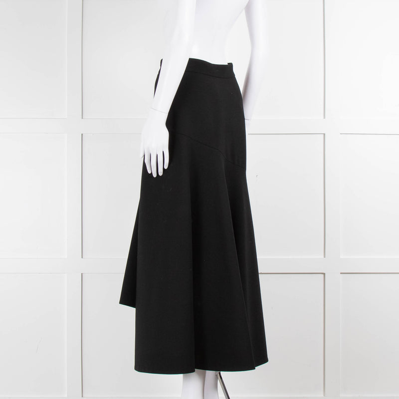 Temperley Black Mercury Plain Ruffle Skirt