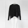 Max & Co Black V Tie Neck Jumper With Silver Sequins