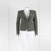 Isabel Marant Etoile Green White Tweedy Wool Blend Jacket