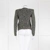 Isabel Marant Etoile Green White Tweedy Wool Blend Jacket