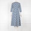 S Max Mara Blue and White Abstract Pattern Dress