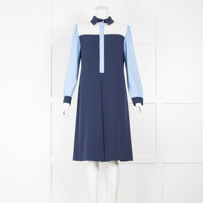 A.P.C Navy Blue Long Sleeve Dress