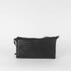 Bottega Veneta Black Intrecciato Fold Over Crossbody Envelope Bag