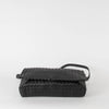 Bottega Veneta Black Intrecciato Fold Over Crossbody Envelope Bag