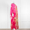 Camilla Pink Orange Green Paisley Print Beaded Silk Kaftan Dress