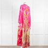 Camilla Pink Orange Green Paisley Print Beaded Silk Kaftan Dress