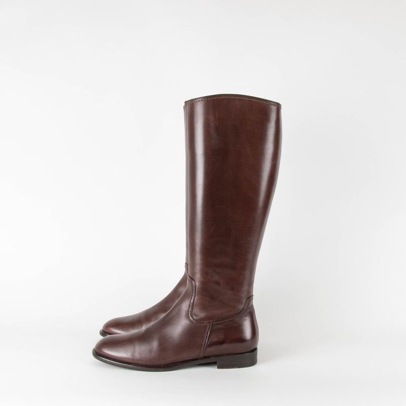 Salvatore Ferragamo Brown Knee High Riding Boots