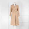 Victoria Beckham Tan Caramel Cotton Blend Belted Coat