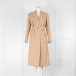 Victoria Beckham Tan Caramel Cotton Blend Belted Coat