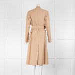 Victoria Beckham Tan Caramel Cotton Blend Belted Coat