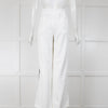 Serena Bute White Wide Leg Trousers Black Side Stripe