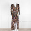 Camilla Multi Floral Lion Print Beaded Silk Wrap Dress