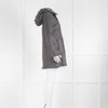 DROMe Grey Shaggy Fur Coat With Hood