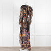 Camilla Multi Floral Lion Print Beaded Silk Wrap Dress