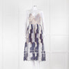 Self-Portrait White Blue Lace Sleeveless Dress