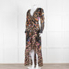 Camilla Multi Floral Lion Print Beaded Silk Wrap Dress