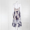 Self-Portrait White Blue Lace Sleeveless Dress