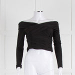 Self-Portrait Black Ruched Short Top