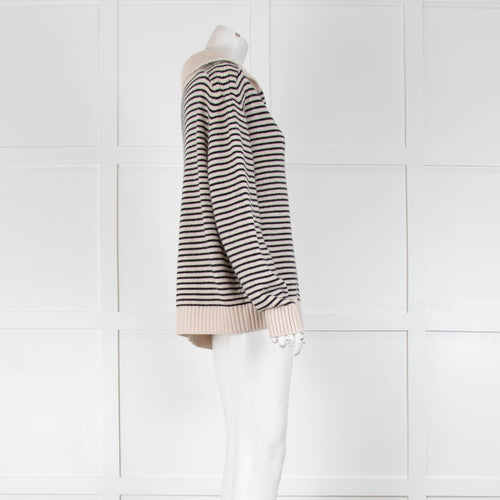 Allude Collard Black Stripe Cashmere Jumper