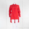 Victoria Beckham Red 3/4 Button Front Blouse