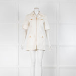 Gucci White Button Front Cotton Safari Dress