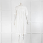 Bamford White Linen Short Sleeve Smock Dress