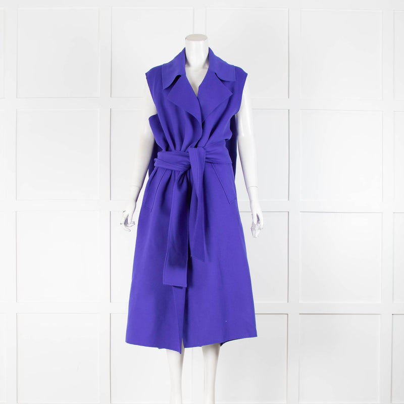 Maison Rabih Kayrouz Purple Sleeveless Belted Coat