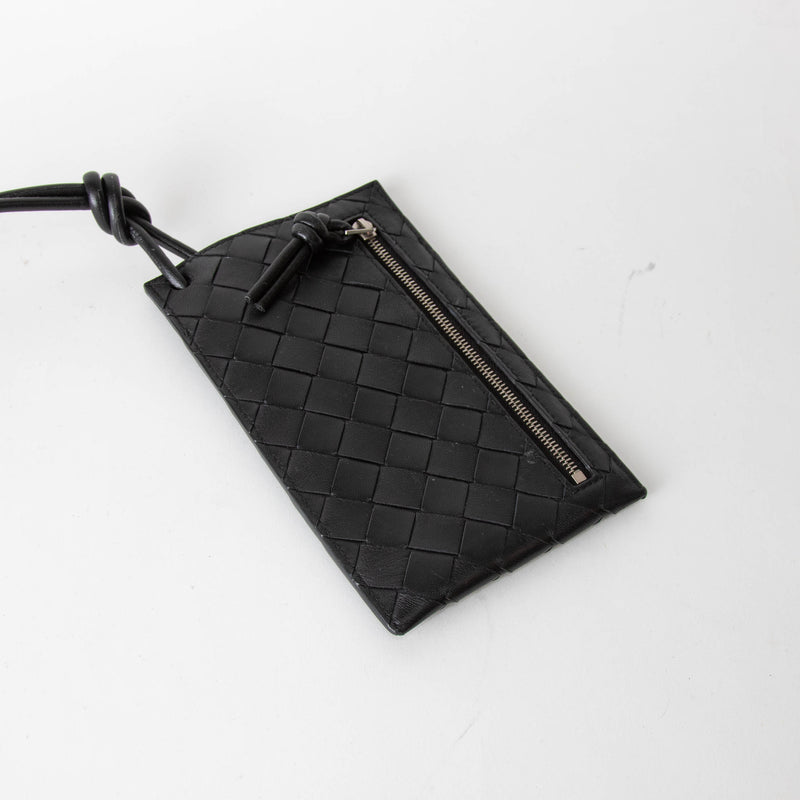 Bottega Veneta Intrecciato Black Phone Pouch