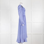 Stine Goya Blue White Star Long Sleeve Maxi Dress