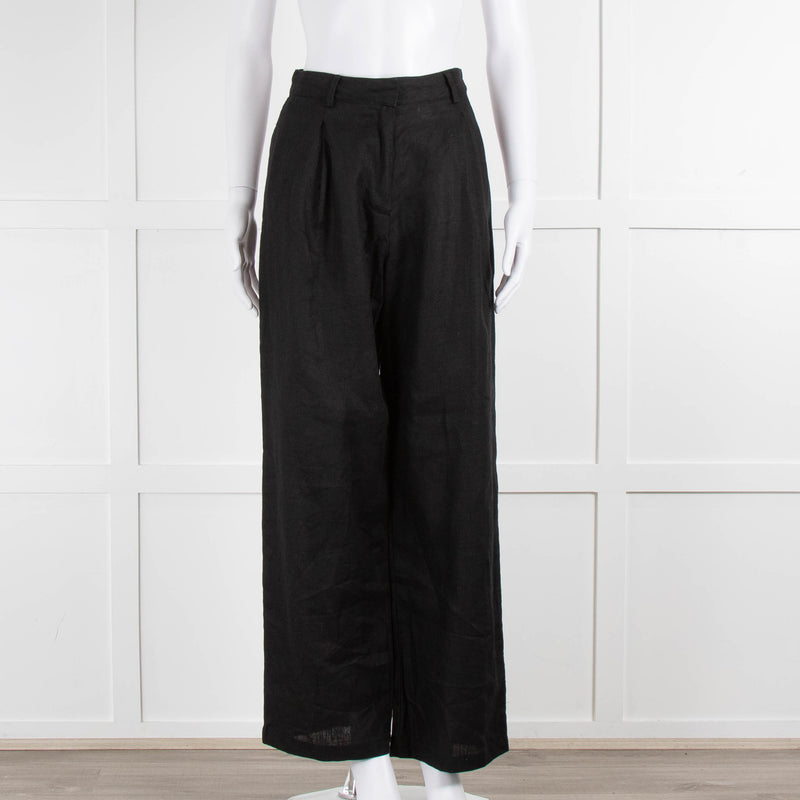 Faithful The Brand Black Linen Trousers