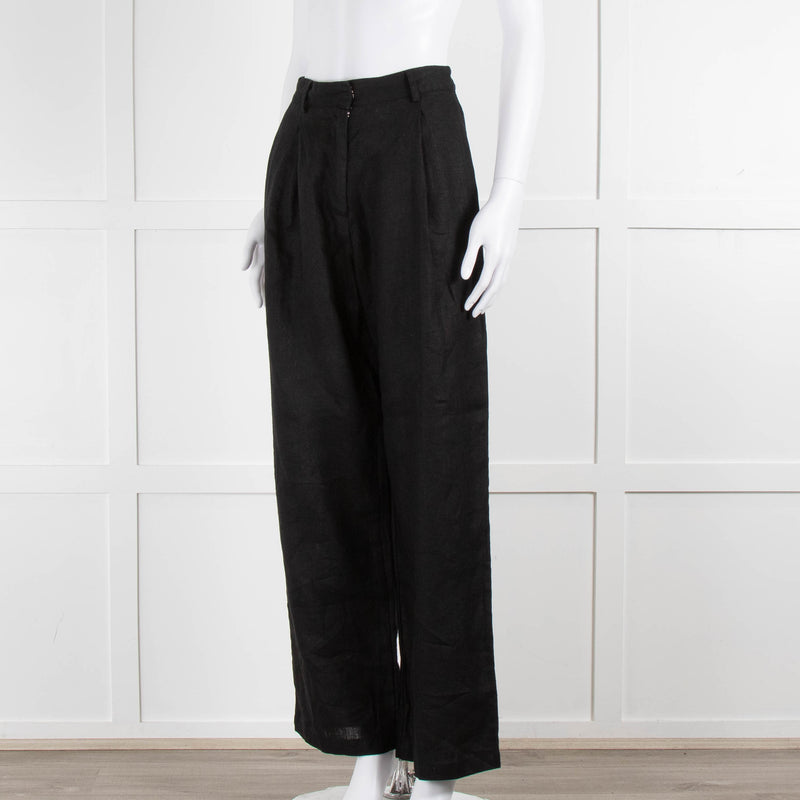 Faithful The Brand Black Linen Trousers