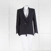 Zadig & Voltaire Navy Black Zebra Print Blazer Jacket