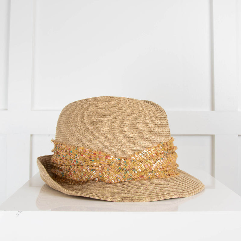 Eugenia Kim Raffia Hat with Sequin Band