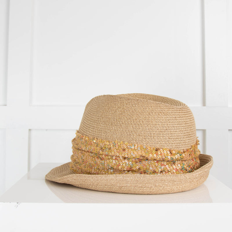 Eugenia Kim Raffia Hat with Sequin Band