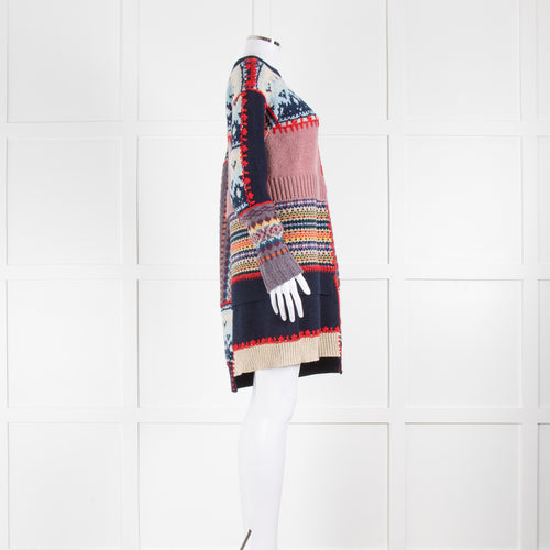 Alexander McQueen Multi Fairisle Patchwork Knitted Dress