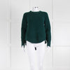 Alexander McQueen Green Dipped Hem Ribbed Jumper